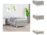 Vidaxl Boxspring Letto Grigio Chiaro 100X200 Cm In Tessuto - Letti E Strutture Letto