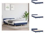 Vidaxl Struttura Letto Con Testiera In Tessuto Blu 120X200 Cm - Letti E Strutture Letto