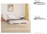 Vidaxl Letto In Legno Massiccio Bianco 140X200 Cm Pino - Letti E Strutture Letto