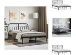 Vidaxl Struttura Letto Con Testiera In Metallo Nero 135X190 Cm - Letti E Strutture Letto