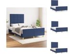Vidaxl Struttura Letto Con Testiera In Tessuto Blu 120X200 Cm - Letti E Strutture Letto
