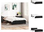 Vidaxl Letto In Legno Massiccio Nero 135X190 Cm - Letti & Reti