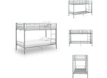 Vidaxl Letto A Castello In Metallo Grigio 90×200 Cm - Letti E Strutture Letto