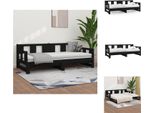 Vidaxl Letto Da Giorno Allungabile In Pino Massiccio Nero 2X(90X190) Cm - Letti E Strutture Letto