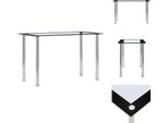 Vidaxl Tavolo Da Pranzo Nero E Trasparente 120 X 60 X 75 Cm In Vetro Temperato - Tavoli Da Pranzo
