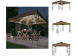 Vidaxl Padiglione Con Luci Led 3X3 M Taupe - Padiglioni E Tende Per Feste
