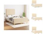 Vidaxl Struttura Letto Con Testiera In Tessuto Crema 120X200 Cm - Letti E Strutture Letto