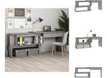 Vidaxl Scrivania Ad Angolo In Cemento Grigio 200X50X76 Cm In Legno - Scrivanie