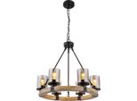 Globo Lighting Lampada A Sospensione In Metallo Nero Opaco, 6X E27