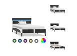 Vidaxl Struttura Letto Con Led In Pelle Finta Grigia 90×200 Cm - Letti E Strutture Letto