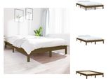 Vidaxl Letto In Legno Massiccio Marrone Miele 140X190 Cm Pino - Letti E Strutture Letto