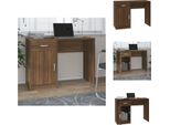 Vidaxl Scrivania Con Spazio Di Archiviazione In Rovere Marrone 100X40X73 Cm - Scrivanie