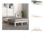Vidaxl Letto In Legno Massiccio Bianco 150X200 Cm - Letti & Reti