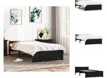 Vidaxl Letto In Legno Massiccio Nero 90X200 Cm - Letti E Reti