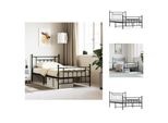 Vidaxl Struttura Letto Con Testiera E Pediera In Metallo Nero 107X203 Cm - Letti E Strutture Letto