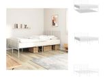 Vidaxl Struttura Letto Con Testiera E Pediera In Metallo Bianco 160X200 Cm - Letti E Strutture Letto