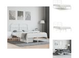 Vidaxl Struttura Letto Con Testiera In Metallo Bianco 120X190 Cm - Letti E Strutture Letto