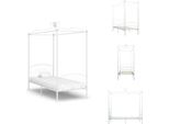 Vidaxl Struttura Letto A Baldacchino In Metallo Bianco 90 X 200 Cm - Letti E Strutture Letto