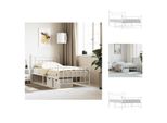 Vidaxl Struttura Letto Con Testiera E Pediera In Metallo Bianco 107X203 Cm - Letti E Strutture Letto