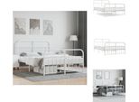 Vidaxl Struttura Letto Con Testiera E Pediera In Metallo Bianco 135X190 Cm - Letti E Strutture Letto