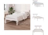 Vidaxl Letto In Legno Massiccio Di Pino Bianco 90X190 Cm - Letti E Reti