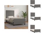 Vidaxl Struttura Letto Con Testiera Grigia 100X200 Cm In Pelle Finta - Letti E Strutture Letto