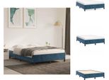 Vidaxl Struttura Letto Blu Scuro 140X190 Cm In Velluto - Letti E Strutture Letto