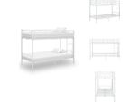 Vidaxl Letto A Castello In Metallo Bianco 90×200 Cm - Letti E Strutture Letto