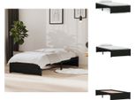Vidaxl Letto In Legno Massiccio Nero 90X190 Cm - Letti & Reti