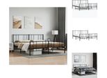 Vidaxl Struttura Letto Con Testata E Pediera In Metallo Nero 180X200 Cm - Letti E Strutture Letto