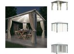 Vidaxl Padiglione Con Tende E Luci Led 300X300 Cm In Alluminio Crema - Padiglioni E Tende Per Feste