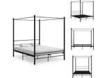 Vidaxl Letto A Baldacchino In Metallo Nero 160X200 Cm - Letti & Reti