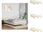 Vidaxl Struttura Letto Con Testiera Crema 120X200 Cm In Pelle Finta - Letti E Strutture Letto