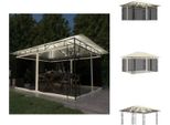 Vidaxl Padiglione Con Zanzariera E Luci Led 4X3X2,73M Bianco Crema - Padiglioni E Tende Per Feste