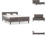 Vidaxl Struttura Letto In Velluto Grigio 140 X 200 Cm - Letti E Strutture Letto