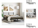 Vidaxl Struttura Letto Con Testiera In Metallo Nero 120X190 Cm - Letti E Strutture Letto