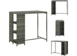 Vidaxl Tavolo Da Bar Con Ripiano Grigio 120X60X110 Cm In Poly Rattan - Tavoli Da Pranzo