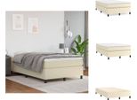 Vidaxl Letto A Molle Insacchettate Crema 120X200 Cm In Pelle Finta - Letti & Strutture Letto