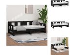 Vidaxl Letto Da Giorno Allungabile In Pino Massiccio Nero 2X(80X200) Cm - Letti E Strutture Letto