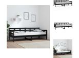 Vidaxl Letto Da Giorno Nero In Pino Massiccio 80X200 Cm - Letti E Reti