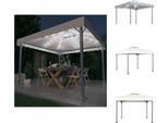 Vidaxl Padiglione Con Luci Led 300X300 Cm In Alluminio Bianco Crema - Padiglioni E Tende Da Festa