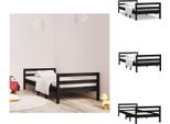 Vidaxl Letto In Legno Massiccio Nero 75X190 Cm Pino - Letti E Strutture Letto