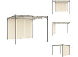 Vidaxl Padiglione Da Giardino Con Tenda Laterale 3X3X2,25 M Crema - Padiglioni E Tende Per Feste