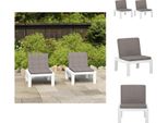 Vidaxl Sedie Da Giardino Con Cuscini 2 Pz. Plastica Bianca - Sedie Da Giardino