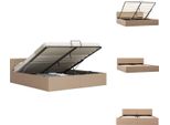Vidaxl Letto Contenitore Idraulico Cappuccino-Marrone In Pelle Finta 180×200 Cm - Letti & Strutture Letto