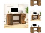 Vidaxl Scrivania Con Mobile Laterale In Legno Di Rovere Fumé - Scrivanie