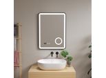 Specchio Da Bagno A Led 'Pescara' Con 120 Led Cornice In Alluminio 50 X 70 Cm Nero