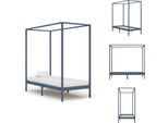 Vidaxl Struttura Letto A Baldacchino In Pino Massiccio Grigio 90 X 200 Cm - Letti E Strutture Letto