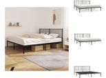 Vidaxl Struttura Letto Con Testiera In Metallo Nero 180X200 Cm - Letti E Strutture Letto