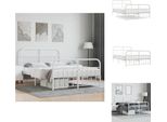 Vidaxl Struttura Letto Con Testiera E Pediera In Metallo Bianco 140X200 Cm - Letti E Strutture Letto